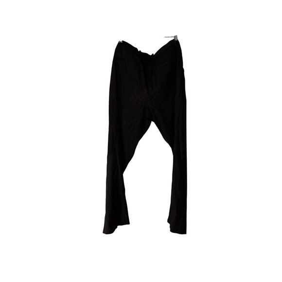 Theory Mens Black Pinstripe Wool-Blend Trousers With Front Zipper Closure - Picture 6 of 8